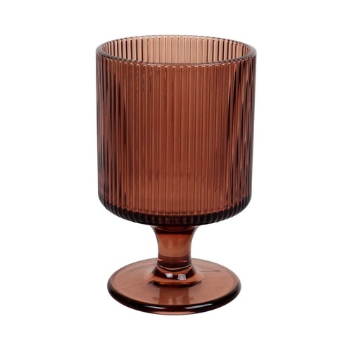 Copa vino 23cl en relieve, color moca. ACTUEL