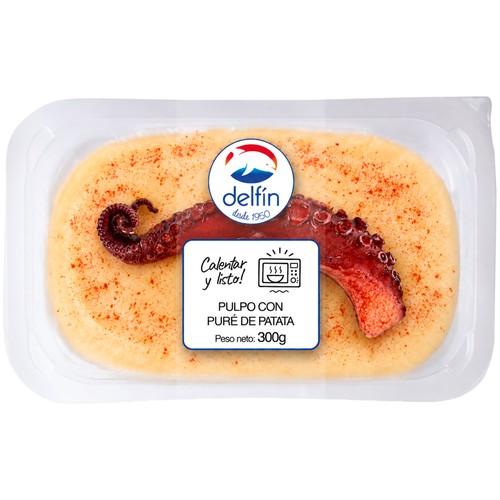 DELFÍN Pulpo a la gallega con puré de patata, listo para calentar y comer 300 g.
