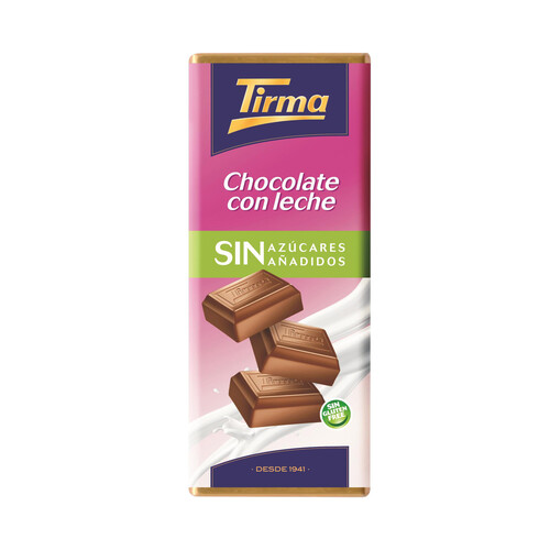 TIRMA Chocolate con leche sin azúcares añadidos 125 g.