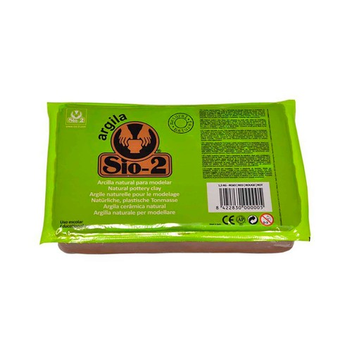 Paquete de 1.5 kg de arcilla roja para modelar SIO-2.