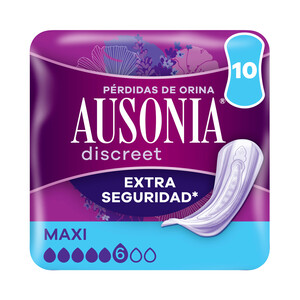 Imagen de AUSONIA Discreet Compresas maxi para perdidas de orina 10 uds.