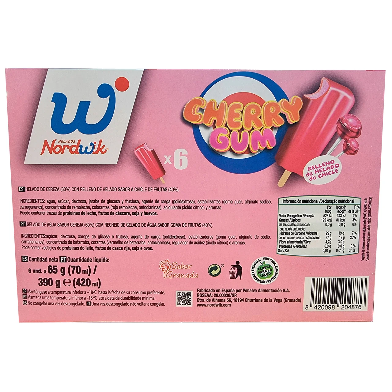 Polos cherry gum 390 g.