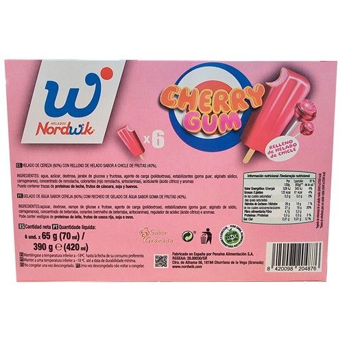 NORDWIK Polos cherry gum 390 g.