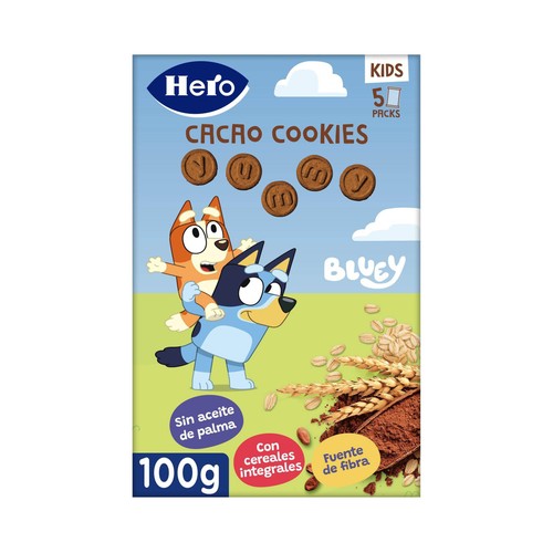 HERO Kids bluey Galletas de cereales y cacao a partir de 36 meses 100 g.