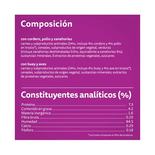 WHISKAS Tasty mix Alimentación para gatos húmeda 4x85 g.