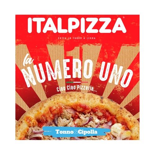 ITALPIZZA Pizza congelada de atún y cebolla morada 435 g..