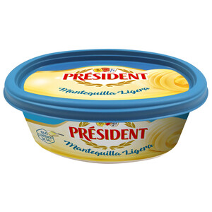 Imagen de PRÉSIDENT Tarrina de mantequilla ligera y con bajo contenido en sal PRESIDENT 250 g.