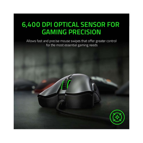 Ratón gaming  RAZER DeathAdder Essential, 6400 DPI, 5 botones programables.
