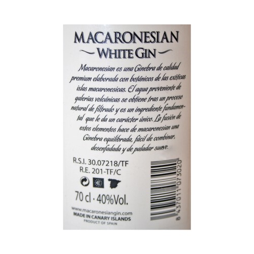 MACARONESIAN Ginebra botella 70 cl.