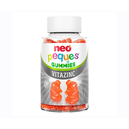 NEO PEQUES Caramelos masticables (gummies) sabor fresa ricos en vitaminas y zinc 30 uds.