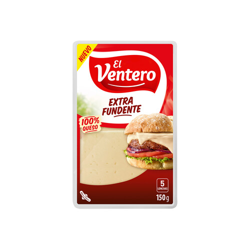 EL VENTERO Queso de vaca en lonchas, extrafundente EL VENTERO 5 uds. 150 g.