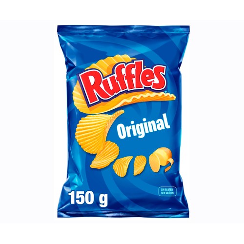 RUFFLES Patatas fritas onduladas bolsa de 150 g.