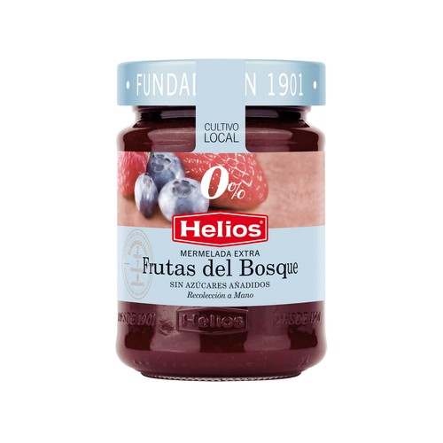 HELIOS Mermelada de frutas del bosque, sin azúcar añadido 280 g.
