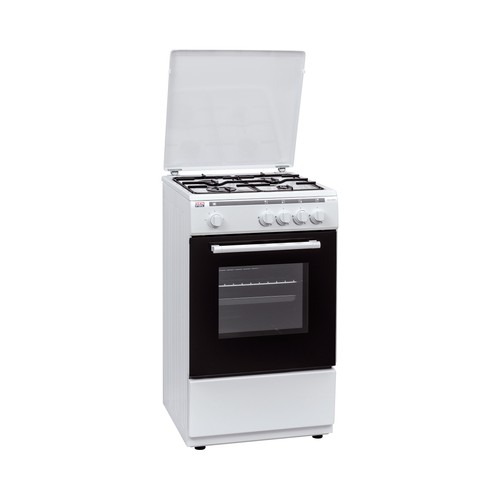 Cocina sobremesa gas butano NEW POL NWC55BW 4 fuegos, horno, grill, H: 85cm, A: 50cm, F: 50cm.