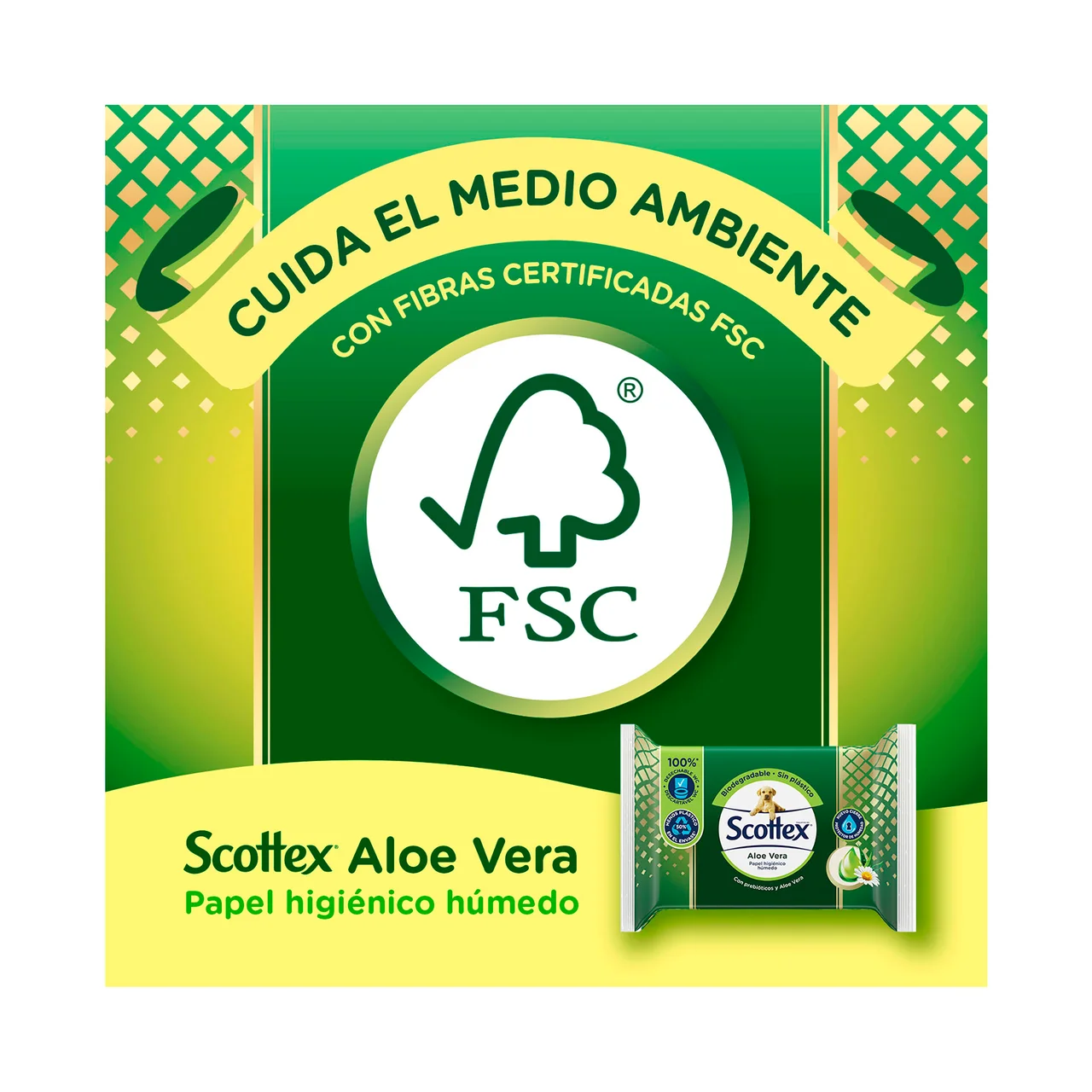 SCOTTEX Calm Papel higiénico húmedo (toallitas WC), con aloe vera, especial pieles sensibles 66 uds.
