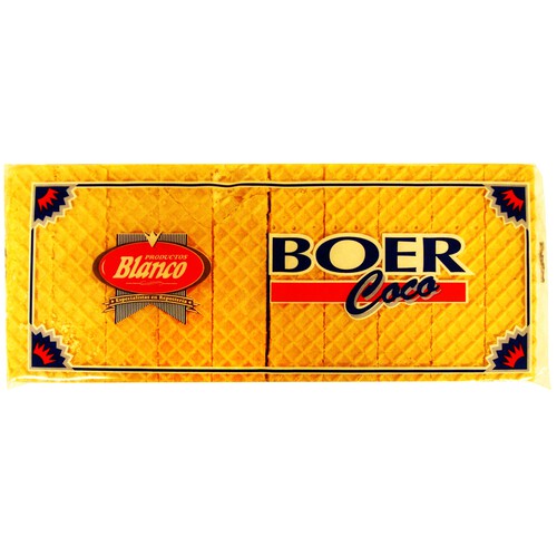 Barquillo sabor coco Boer BLANCO 330 gr,