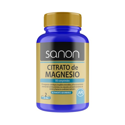SANON Citrato de magnesio (complemento alimenticio) 180 comprimidos.