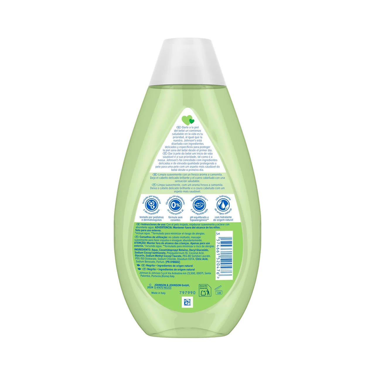 JOHNSON´S Baby Champú con camomila ideal para toda la familia 500 ml.