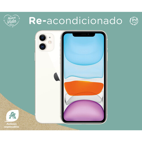 Apple iPHONE 11 128GB blanco (REACONDICIONADO), 15,4cm (6,1").