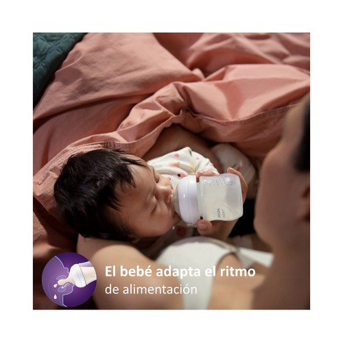 AVENT Natural response de Philips Biberón de 125 ml. con tetina flujo 2, para más de 0 meses.