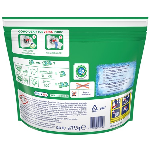 ARIEL Detergente cápsulas 3 en 1 original 35 ds 717,5 g.