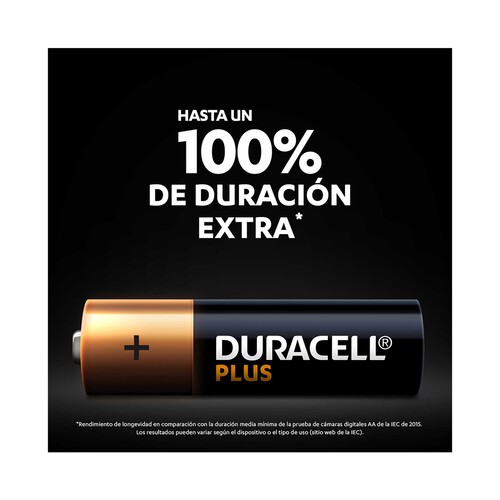 Pack de 10 pilas alcalinas AA, LR06, 1,5V, DURACELL Plus.