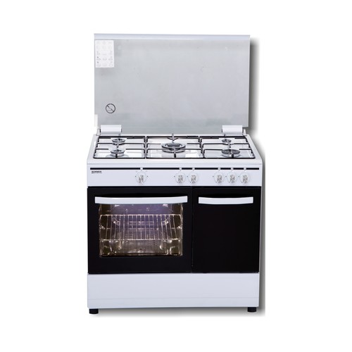 Cocina independiente a gas butano ROMMER CH-905B FG blanco, 5 fuegos. H: 83cm, A: 90cm, F: 60cm.