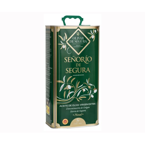 SEÑORIO DE SEGURA Aceite de oliva virgen extra D.O.P Segura lata de 5 L.