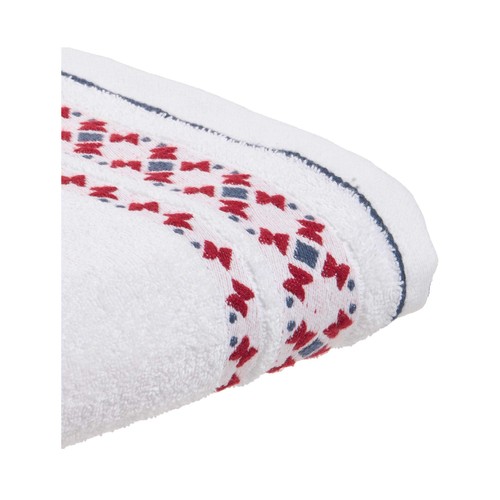 Toalla tocador 30x50cm algodón, jacquard  blanca 450GSM Mochaccino. ACTUEL