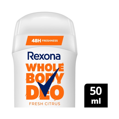 REXONA Citrus fresh Desodorante en stick (barra) unisex para todo el cuerpo 50 ml.