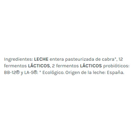 SANTA GADEA Kéfir de cabra ecológico con probióticos SANTA GADEA 420 g.