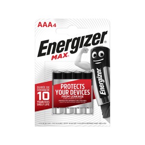 Imagen de Pack de 4 pilas alcalinas AAA, LR03, 1,5V, ENERGIZER Max.