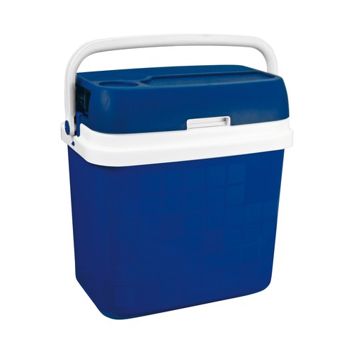 Nevera portátil rígida termoeléctrica 12V, 25 litros de capacidad, color azul, CAMPOS.