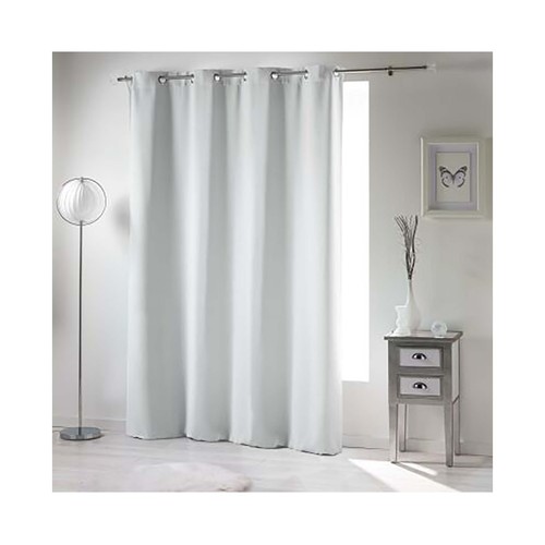 Cortina soft opaca con ollaos, 135x280cm., U10, nieve.