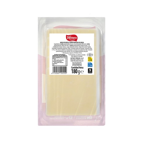 EL VENTERO Queso tierno light en lonchas 180 g. 