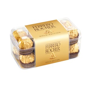 Imagen de FERRERO ROCHER Bombones crujientes de chocolate con leche y avellanas 200g.