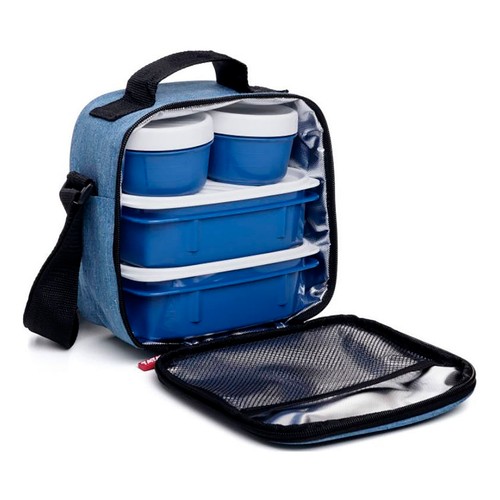 Bolsa porta-alimentos con 4 herméticos, TATAY Urban Food Denim.