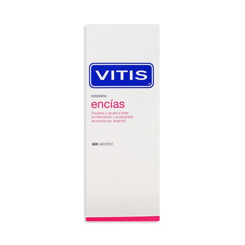 VITIS Enjuague bucal sin alcohol especial para tratar la inflamación y el sangrado de encías VITIS 500 ml.