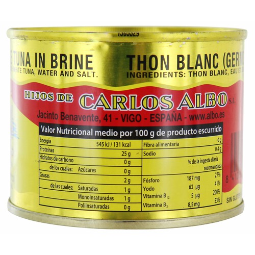 ALBO Bonito del norte al natural ALBO 140 g.
