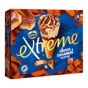 Imagen de EXTRÈME de Nestlé Conos de helado de chocolate y caramelo toffee 6 x 110 ml.