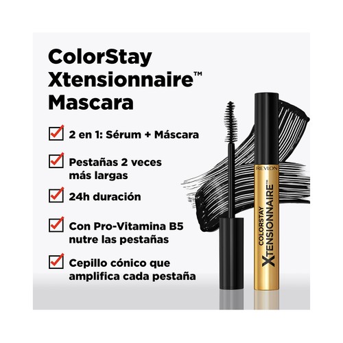 REVLON Colorstay xtensionnaire tono black Máscara de pestañas y sérum efecto longitud.