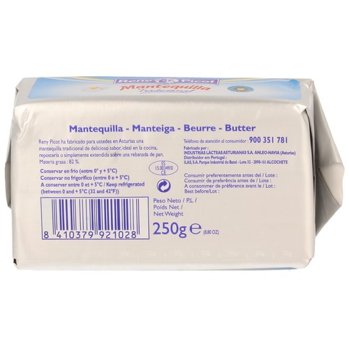 RENY PICOT Pastilla de mantequilla sin sal 250 g.