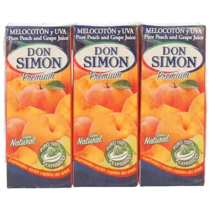 DON SIMON Zumo exprimido de melocotón y uva sin pulpa DON SIMON pack 3 uds x 20 cl.