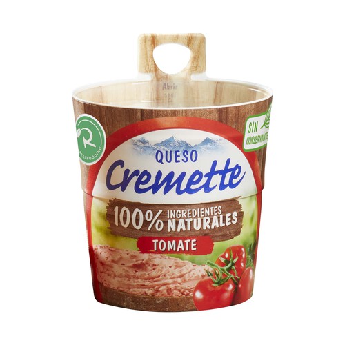 Queso blando pasteurizado con tomate, 100 % ingredientes naturales CREMETTE 150 g.