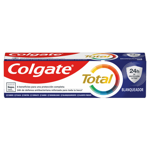 COLGATE Total blanqueador Pasta de dientes con protección 8 en 1 y acción blanqueante COLGATE 75 ml.