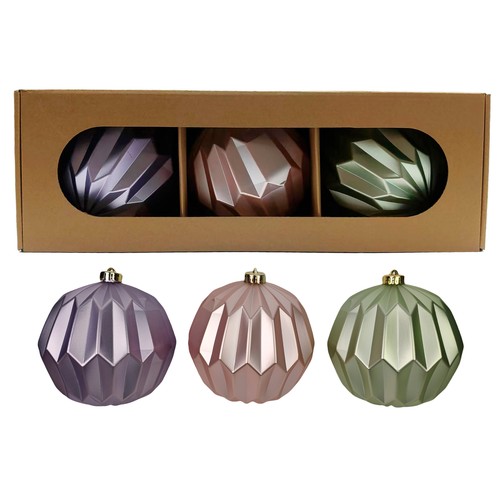 Set 3 Bolas de Plástico 15cm decoración para Árbol de Navidad, SNC