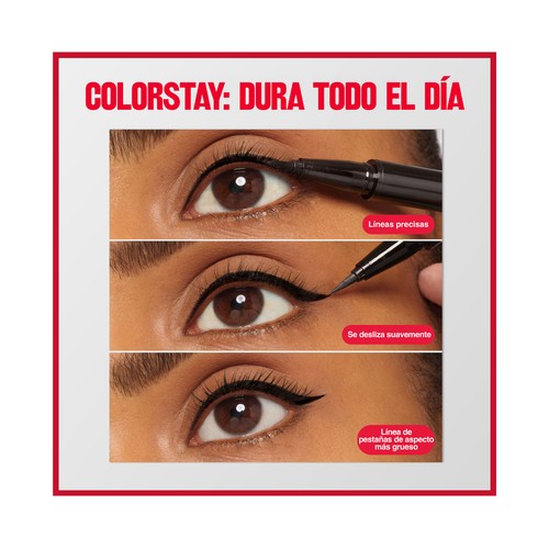 REVLON Colorstay tono negro Lapíz de ojos (eyeliner) líquido + suero de pestañas.