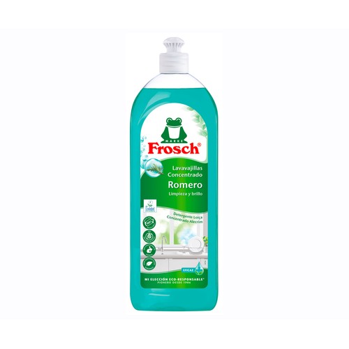 Detergente lavavajillas a mano concentrado romero FROSCH 750 ml.