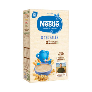Imagen de NESTLÉ Papilla de 8 cereales, sin azúcares añadidos, a partir de 6 meses 475 g.