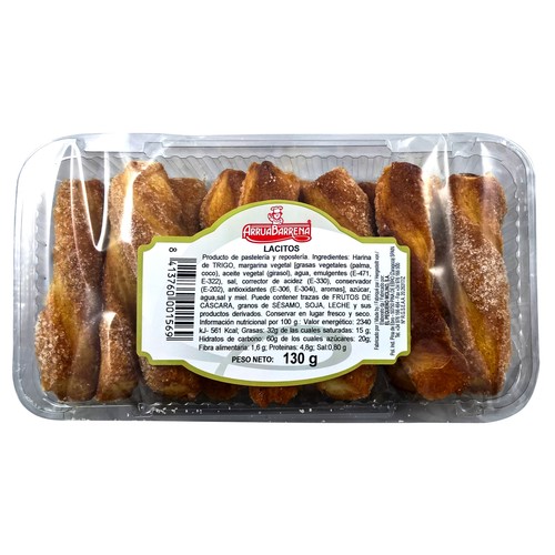 ARRUABARRENA Lacitos de hojaldre bandeja 130 g.